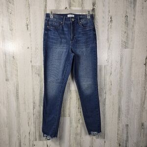 Sofia jeans Rosa curvy ankle mid rise raw hem skinny jeans women's size 2